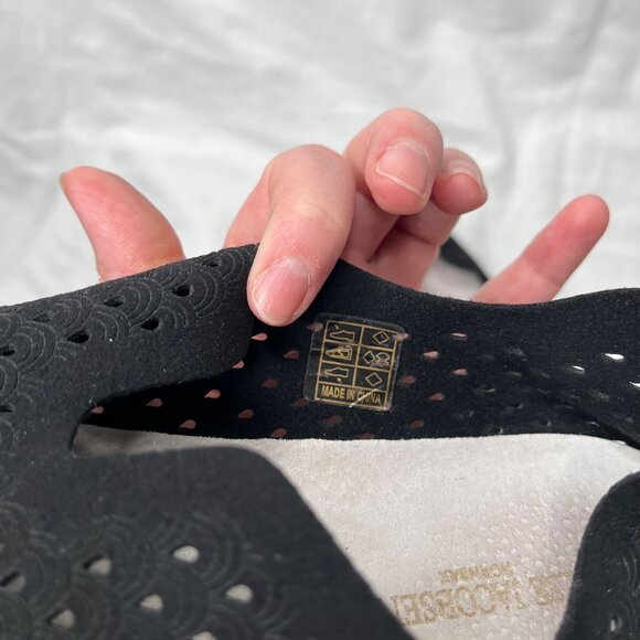 Ilse Jacobsen Tulip Black Fabric Perforated Slip-On Shoes Size 40 - Picture 5 of 13